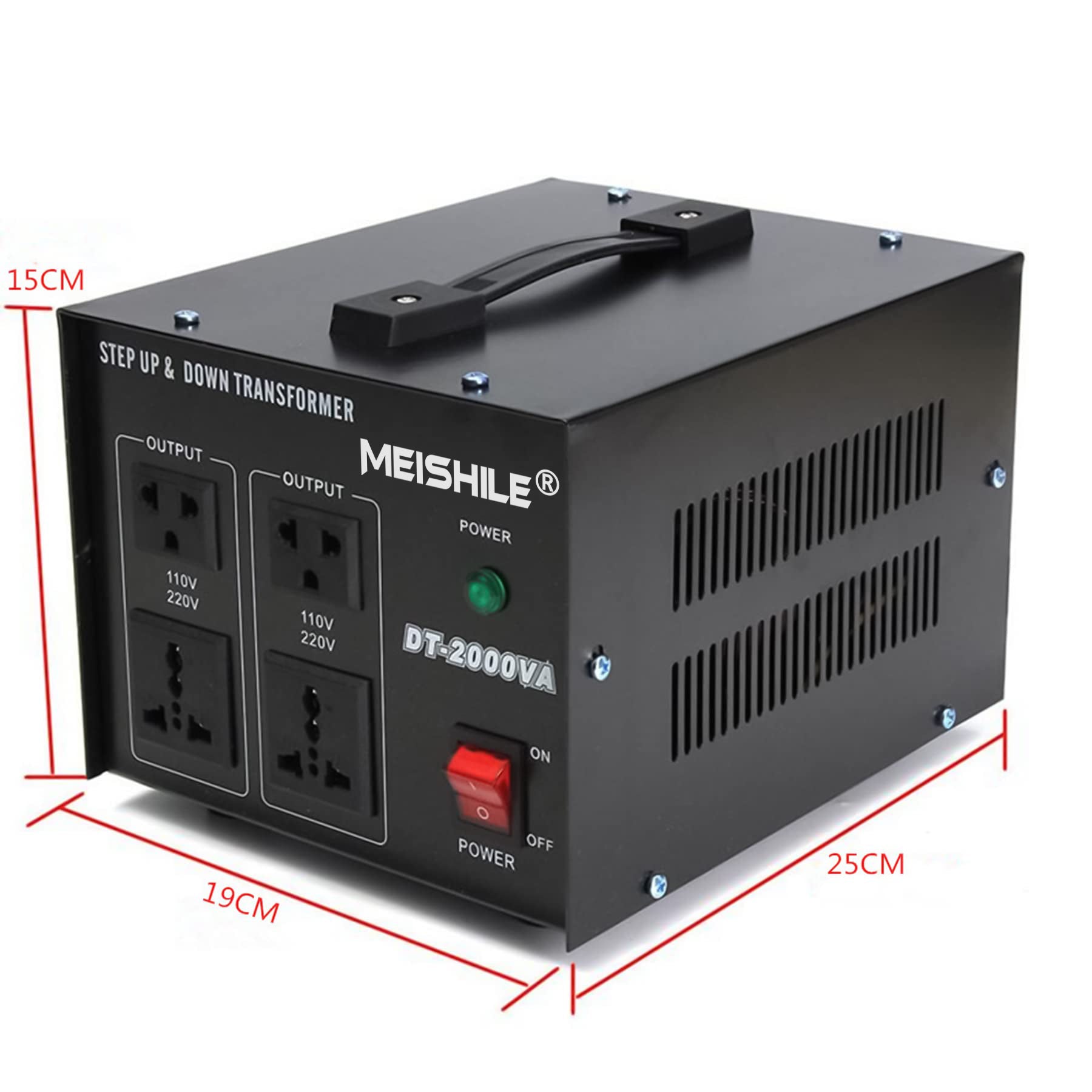 Cantonape 800W Voltage Converter - Step Up & Down 110V To 220V / 220V To 110V With 3 Outlets