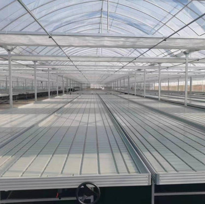Commercial Greenhouse Seedbed 4X8 Ft Nursery Bed Ebb And Flow Tray Hydroponics Movable Rolling Bench System Flood Table