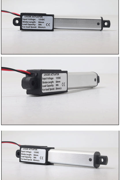 MEISHILE DC 12V Linear Actuator 30mm Stroke Linear Drive Electric Motor Linear Motor Controller 5mm/s ~ 30mm/s Speed Electric Hydraulic Cylinder Linear Actuator