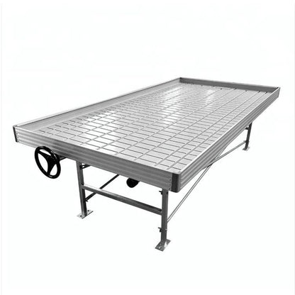 Commercial Greenhouse Seedbed 4X8 Ft Nursery Bed Ebb And Flow Tray Hydroponics Movable Rolling Bench System Flood Table