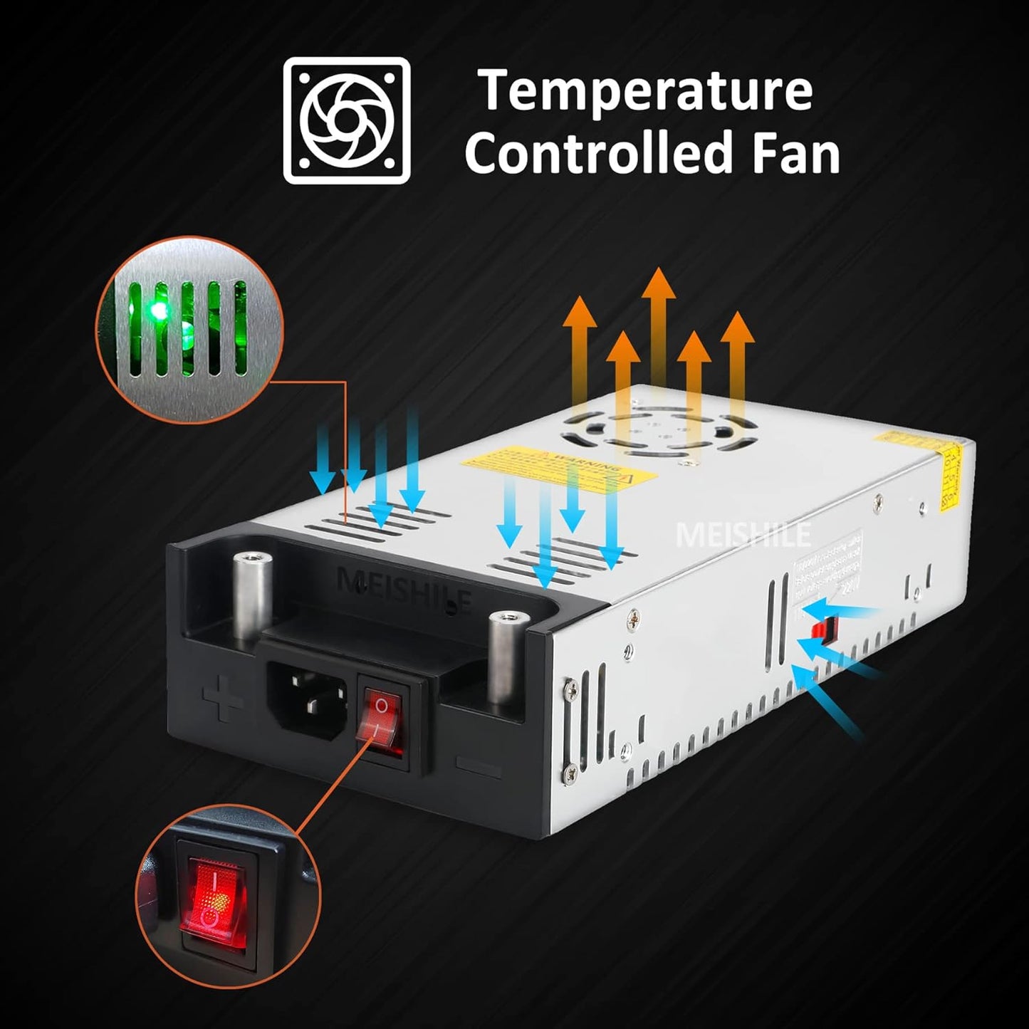 MEISHILE 600W Switching Power Supply AC to DC 12V 24V 36V 48V 60Volt Transformer Voltage Converter SMPS Constant Voltage DYI-S-600