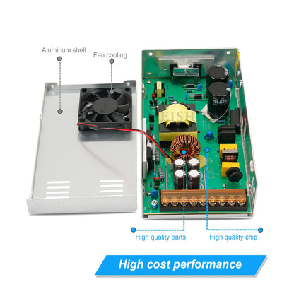 MEISHILE 300W Switching Power Supply AC to DC 12V 24V 36V 48V 60Volt Transformer Voltage Converter SMPS Constant Voltage S-300