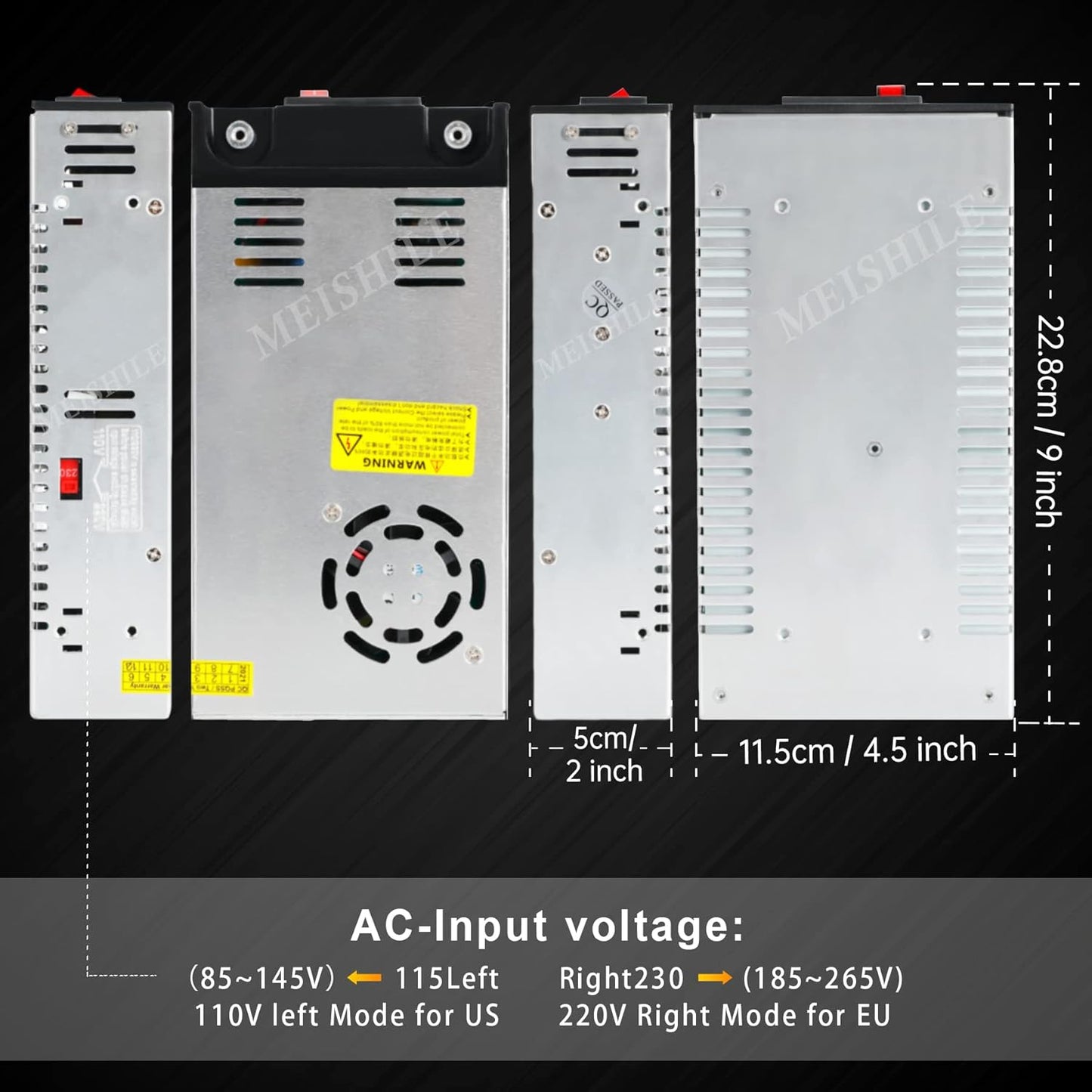 MEISHILE 600W Switching Power Supply AC to DC 12V 24V 36V 48V 60Volt Transformer Voltage Converter SMPS Constant Voltage DYI-S-600