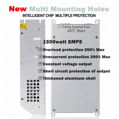 MEISHILE 1500W Switching Power Supply AC to DC 12V 24V 36V 48V 60Volt Transformer Voltage Converter SMPS Constant Voltage SE-1500