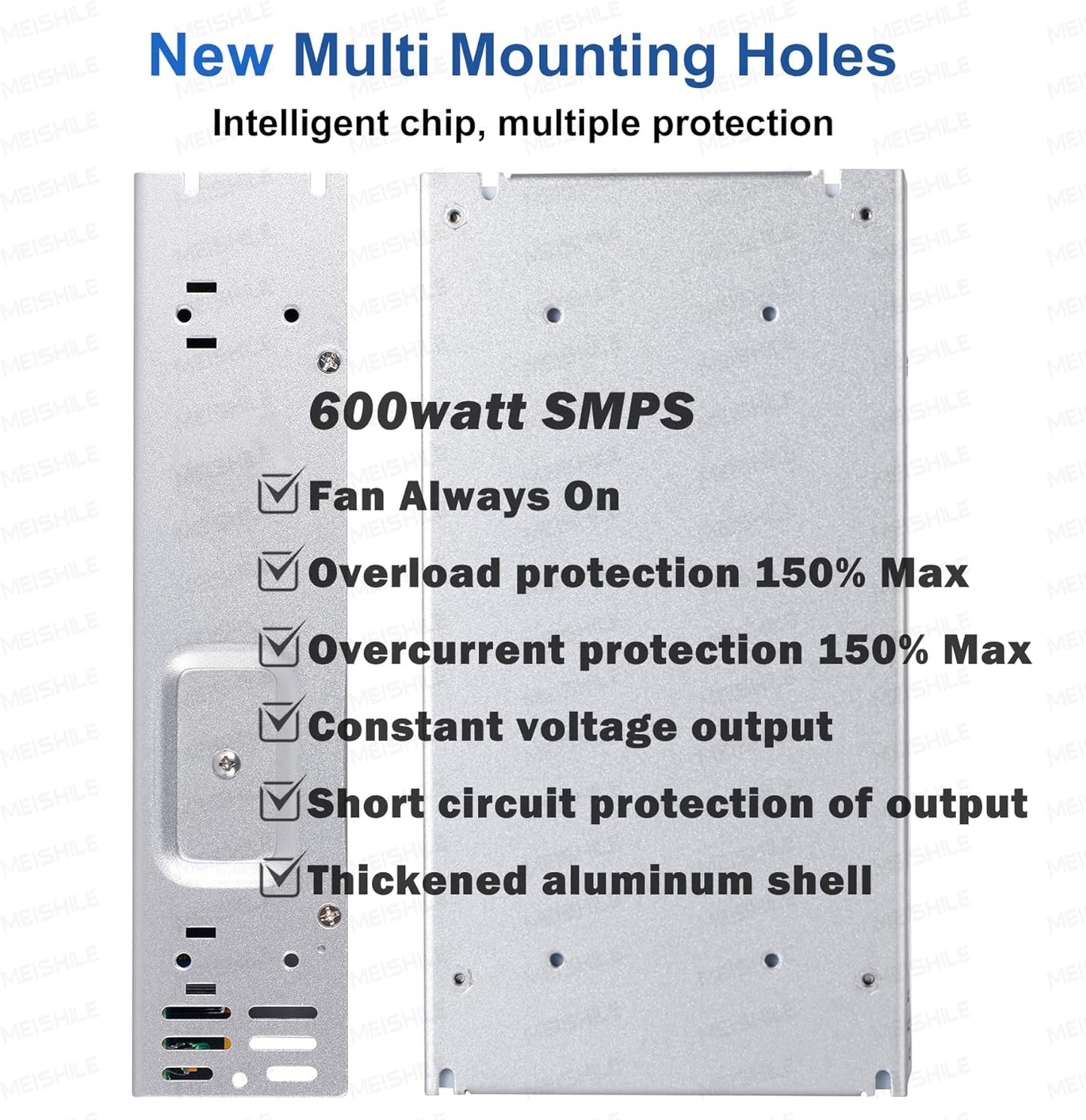 MEISHILE 600W Switching Power Supply AC to DC 12V 24V 36V 48V 60Volt Transformer Voltage Converter SMPS Constant Voltage ES-600