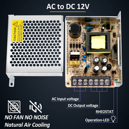 MEISHILE 120W Switching Power Supply AC to DC 12V 24V 36V 48V 60Volt Transformer Voltage Converter SMPS Constant Voltage S-120