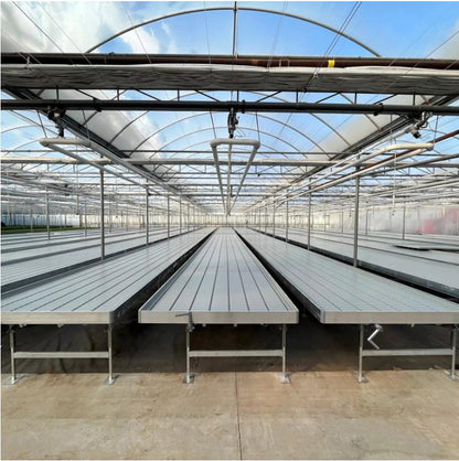 Commercial Greenhouse Seedbed 4X8 Ft Nursery Bed Ebb And Flow Tray Hydroponics Movable Rolling Bench System Flood Table